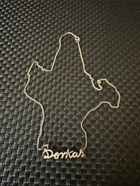 Silver Script Name Necklace - 'Dorkas' Personalized Pendant
